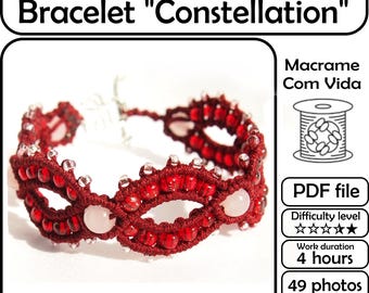 Anleitung für Makramee-Armbänder, Perlenschmuck-Muster, PDF-Muster