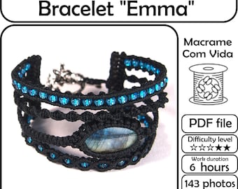 Tutorial de Pulseira de Macramê: Padrão Emma Micromacramê (PDF)