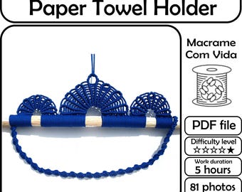 Macrame Paper Towel Holder Pattern, Beginner DIY (PDF Pattern)