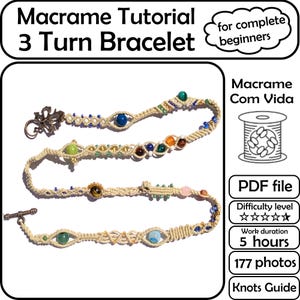 Armband macramépatroon voor complete beginners, eenvoudige macramé-tutorial, micromacramé-sieradengids