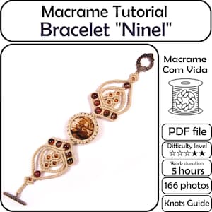 Makraméhandledning för armband "Ninel", mönster för mikromakramésmycken, PDF-handledning för makraméarmband