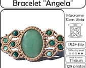 Micro Macrame Bracelet Tutorial PDF – Stone Wrapping Macrame Pattern, Step by Step Jewelry Guide