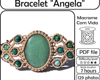 Micro Macrame Bracelet Tutorial PDF – Stone Wrapping Macrame Pattern, Step by Step Jewelry Guide