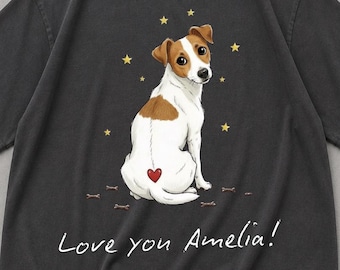Kundenspezifisches niedliches Jack Russel-Hemd, Kundenspezifisches spielerisches Welpen Jack Russel-T-Stück, personalisiertes Jack Russel-Hundeliebhaber-Geschenk-T-Stück, lustiges Jack Russel-T-Stück