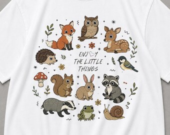 Genießen Sie kleine Dinge Shirt, süße Tiere Shirt, entzückende Waldtier T-Shirt, Retro Tiere T-Shirt, Wissenschaft Nerd Shirt, trendiges Biologie Lehrer T-Shirt