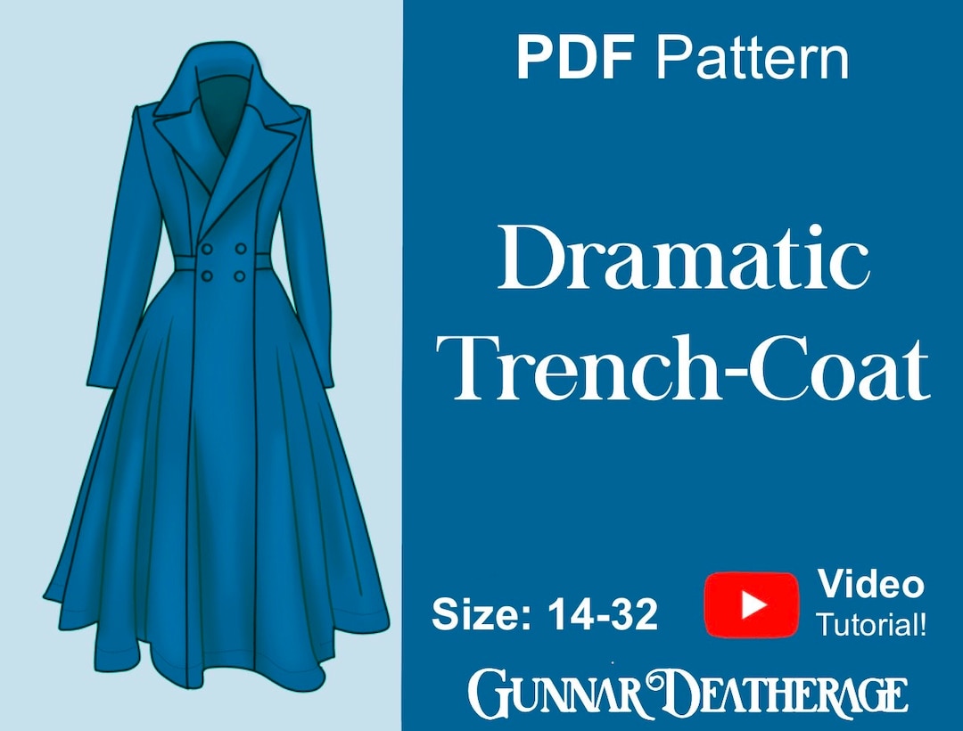 Full-length Trench Coat | INSTANT DOWNLOAD| Fitted Full Full-length Trench Coat | INSTANT DOWNLOAD| Fitted Full