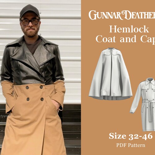 Ongeautoriseerd Geslagen vrachtwagen vervoer Trench Coat and Cape Digital Sewing Pattern PDF Size 32-46 - Etsy