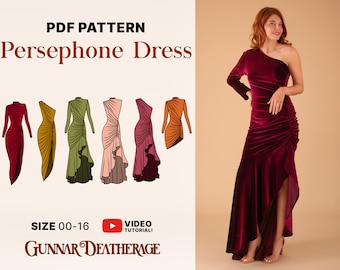 Patron de couture de robe de soirée 6 en 1 | TÉLÉCHARGEMENT IMMÉDIAT | Patron de couture PDF | Robe symétrique A| Robe de demoiselle d'honneur | Robe de cocktail| Conseils pour le corps