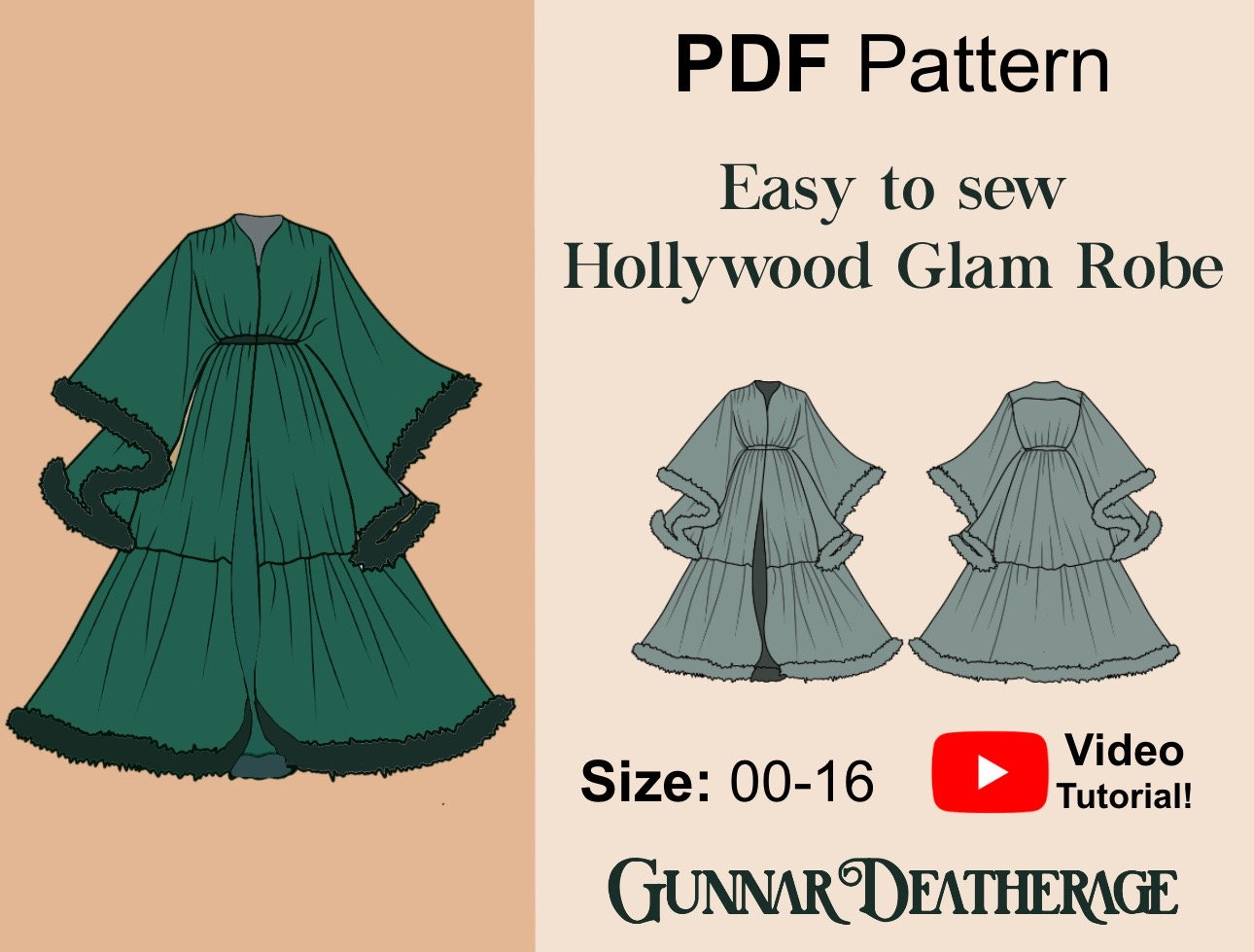 King Robe Pattern Widow Robe Pattern | INSTANT DOWNLOAD | Printable Sewing Pattern | Old ...