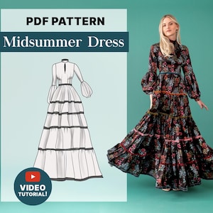 layered chiffon dress pattern Tiered Chiffon Dress Pattern