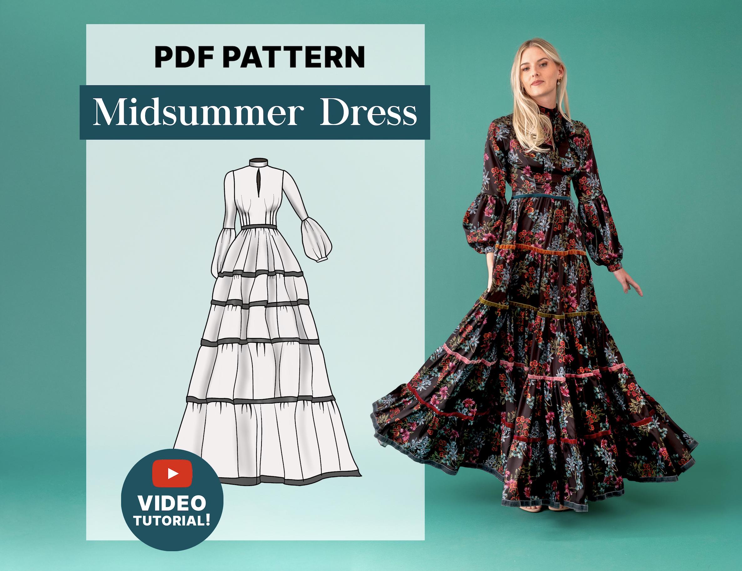 Tiered Chiffon Dress Pattern - Etsy