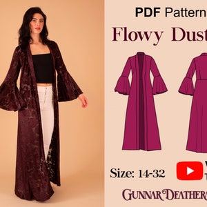 Light-Weight Maxi Robe  | INSTANT DOWNLOAD | Duster Kimono | PDF Sewing Pattern | Beginner Pattern | Beach Cover Up | Long Bridal Robe| Boho