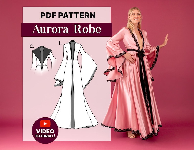Silky Glam Robe Pattern | Sizes 14-32 | PDF Sewing Pattern | Instant ...