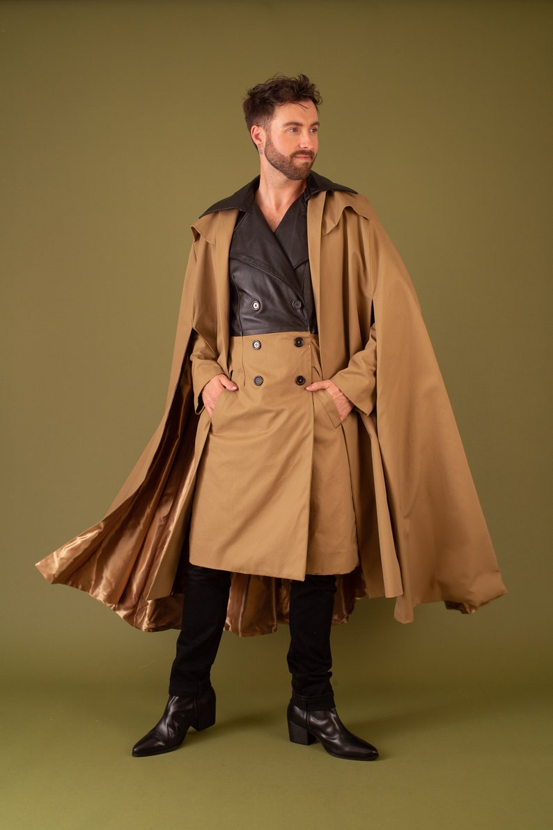 Trench Coat and Cape INSTANT DOWNLOAD Printable Sewing Pattern Easy Sewing Pattern Gender Neutral Vintage Inspired Coat and Cloak image 2