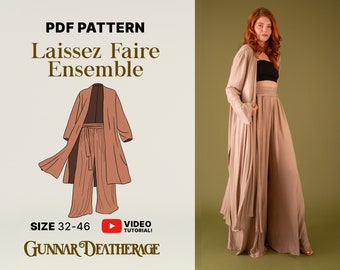 Fashion Lounge Set |Printable Sewing Pattern |Womens Lounge Set |INSTANT DOWNLOAD | Easy Sewing Pattern| Unisex Sewing Pattern | Loungewear|