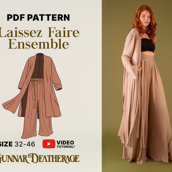 Fashion Lounge Set |Printable Sewing Pattern |Womens Lounge Set |INSTANT DOWNLOAD | Easy Sewing Pattern| Unisex Sewing Pattern | Loungewear|