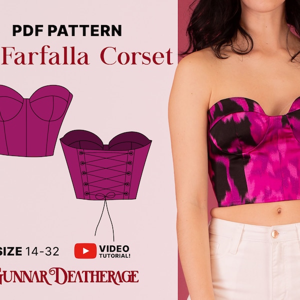 Korsett Schnittmuster | SOFORTIGER DOWNLOAD | PDF Nähanleitung | Schnittmuster für Anfänger | Vintage inspirierte Korsett | Mode Bustier |
