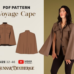 Blazer Cape Sewing Pattern | INSTANT DOWNLOAD | Unisex | PDF Printable  Pattern | Beginner Sewing Pattern | Fashion Suit Jacket Capelet