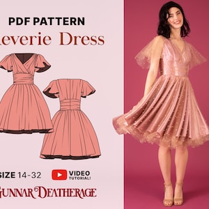 Vintage Inspired Party Dress Sewing Pattern | INSTANT DOWNLOAD | PDF Pattern | Beginner Sewing Pattern| Size Inclusive | Easy | Circle Skirt