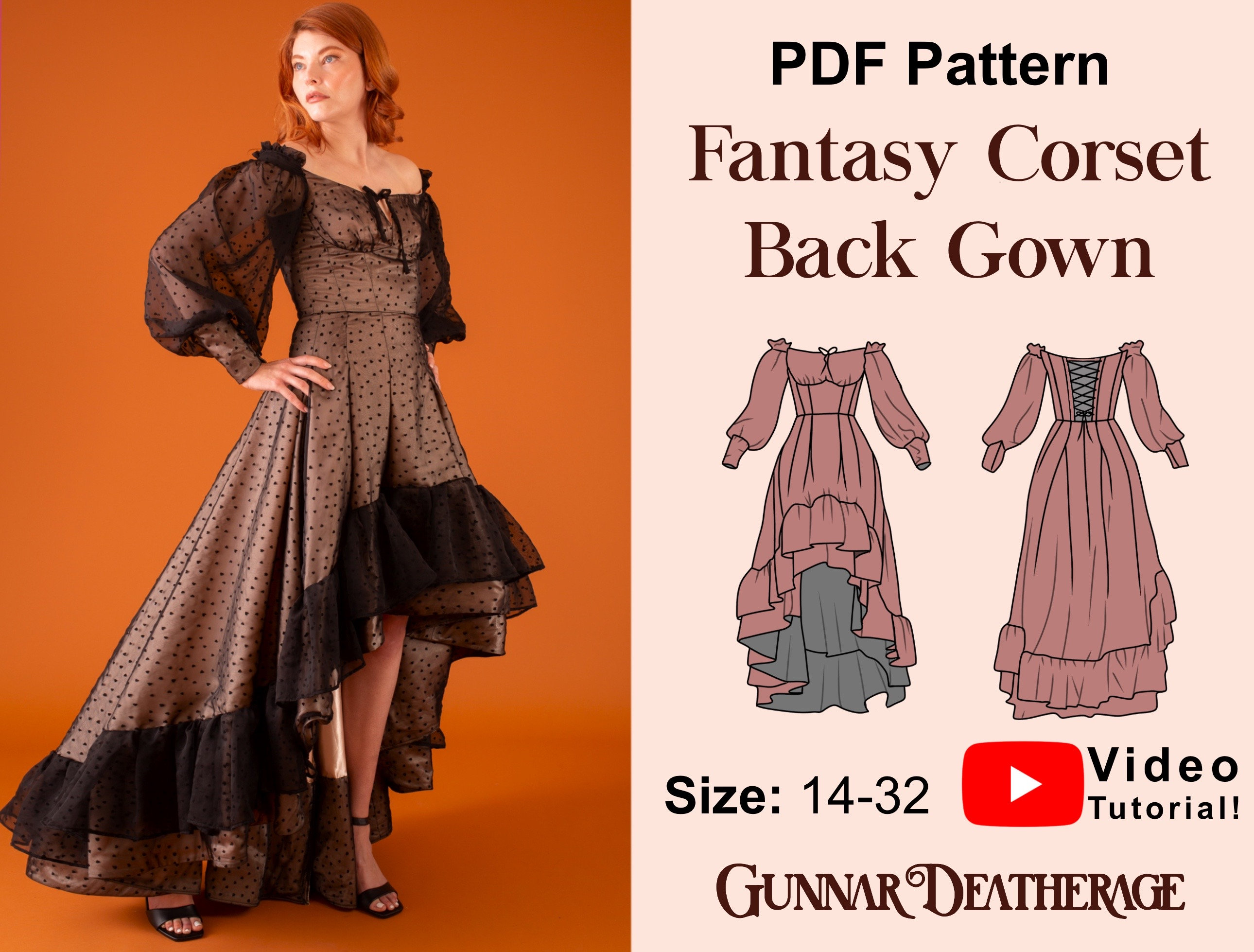 【最終値下げ】CARTOGRAPHIC PATTERN DRESS Fantasy Dress Sewing Pattern | INSTANT DOWNLOAD | Printable Sewing