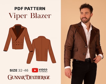 Fashion Crop Blazer Sewing Pattern| Bolero Suit Jacket | Unisex| INSTANT DOWNLOAD | Beginner| PDF Sewing Pattern| Womens and Mens Blazer