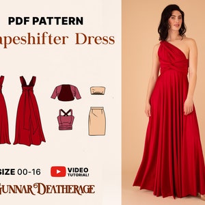 Infinity Dress Sewing Pattern | Bridesmaid Dress | INSTANT DOWNLOAD| PDF Sewing Pattern | Floor Length | Maxi Wrap Dress| Convertible Dress