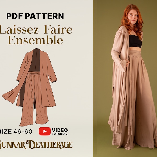 Fashion Lounge Set |Printable Sewing Pattern |Womens Lounge Set |INSTANT DOWNLOAD | Easy Sewing Pattern| Unisex Sewing Pattern | Loungewear|