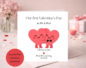Biglietto personalizzato per il primo San Valentino come biglietto di auguri per il signor e la signora