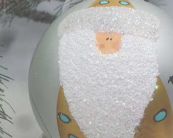 Whimsical Santa Claus hand painted made in USA with Merry Christmas