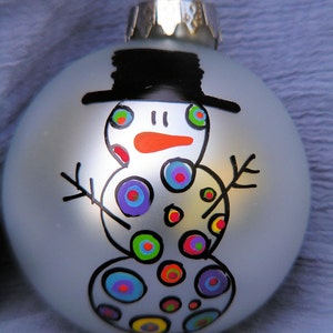 Snowman .....Whimsical Hand Painted Ornament