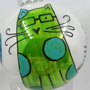 George Crazy Eclectic Cat Collection Whimsical Blue Cat - Personalizing available