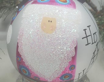 Whimsical Santa Claus hand painted made in USA with HOHOHO