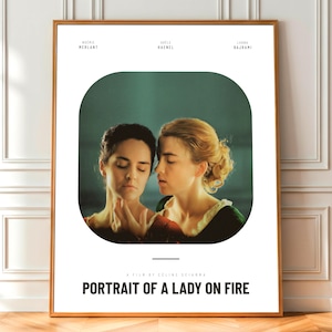 Retrato de una dama en llamas Cartel Impresión de película francesa / Noémie Merlant Adèle Haenel / Arte romántico sáfico / Regalo de cine WLW / Descarga digital