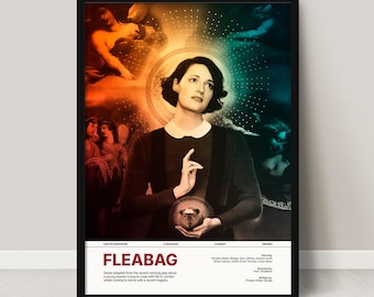Fleabag Poster Phoebe Waller-Bridge Print | British Comedy Drama | Female Led TV Art | Hot Priest Series Wall Decor | Digital Download