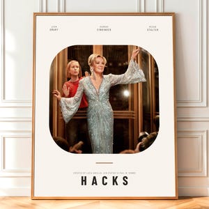 Hacks TV-programaffisch | Jean Smart Hannah Einbinder-dekor | HBO-seriens väggkonst | Deborah Vance Ava Daniels-tryck | Digital nedladdning