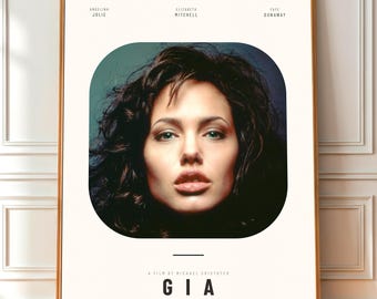 Gia Poster Film Print | Angelina Jolie HBO Movie | Supermodel Biopic Wall Art | Tragic Story Gift | Digital Download