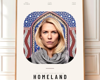 Homeland-Poster | Carrie-Mathison-Druck | Claire-Danes-Wandbild | Showtime-Fernsehserie | Digitaler Download