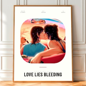 Love Lies Bleeding Poster A24 Film | Kristen Stewart Katy O'Brian Print | Lesbian Romance Wall Art | Sapphic WLW Gift | Digital Download