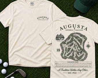 Camiseta del Torneo de Golf 2026, inspirada en el Masters de Augusta National, estilo vintage, regalo para amantes del golf, diseño clásico de ropa para aficionados estadounidenses.