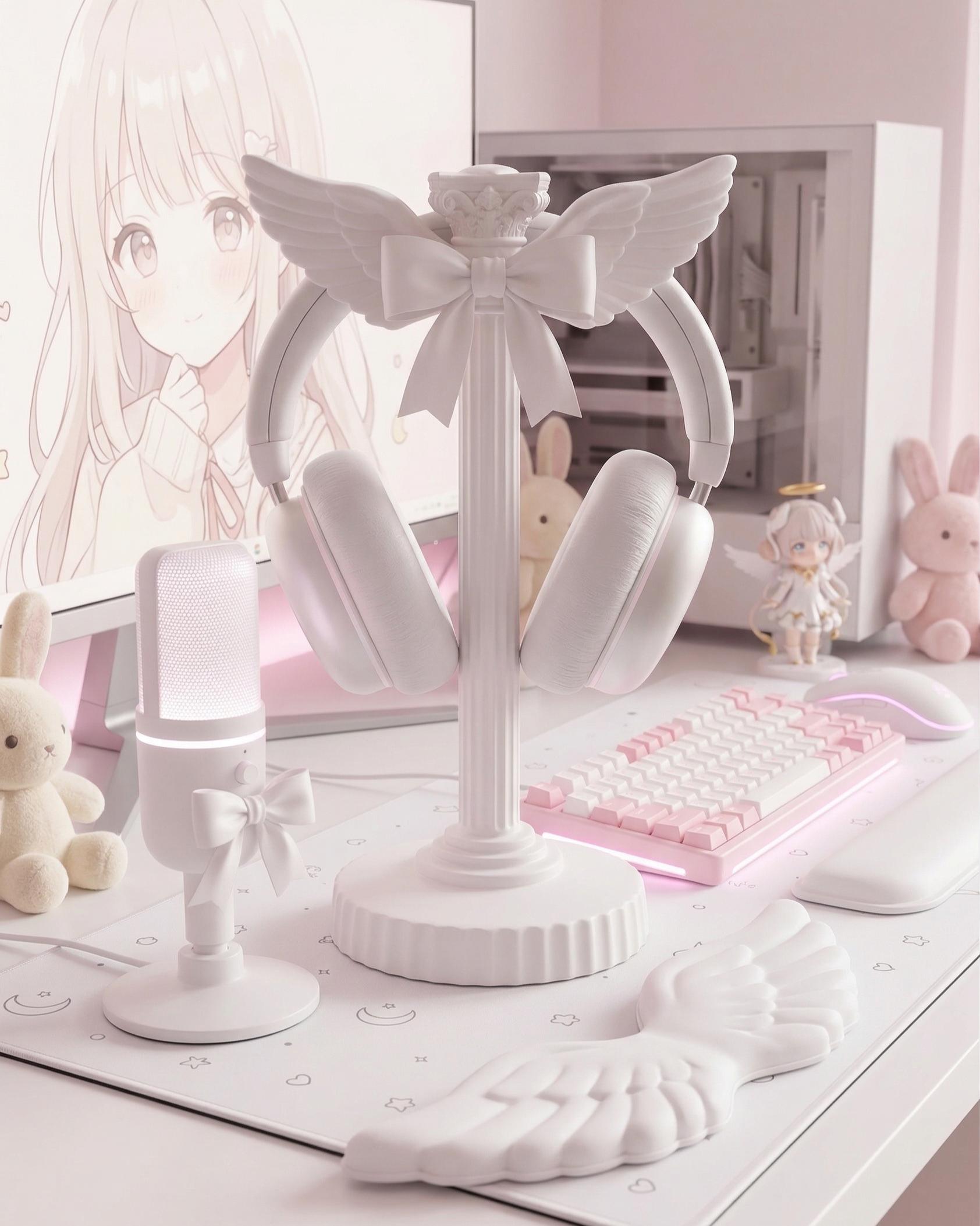 Coquette Angelic Headphone Stand | Cute Girly Desk Decor | Kawaii ...