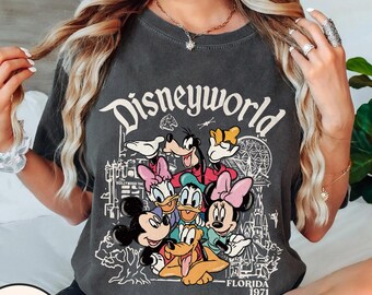 Retro Disneyworld Florida Est 1971 Komfortfarbe Shirt, Mickey & Friends Walt Disney World Tee, Magic Kingdom Shirt, Disney Familienurlaub