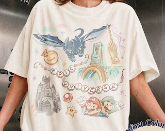 Camiseta Comfort Colors Retro Epic Universe, Camiseta Family Universe para viaje al parque 2026, Camiseta Disney, Camisetas Orlando Park Epic Universe