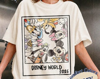 Retro Disneyworld 2026 Shirt, Retro Walt Disney Shirt, Disneyworld Matching Shirt, Disney Vacation Matching Shirt, Mickey And Friends Shirt