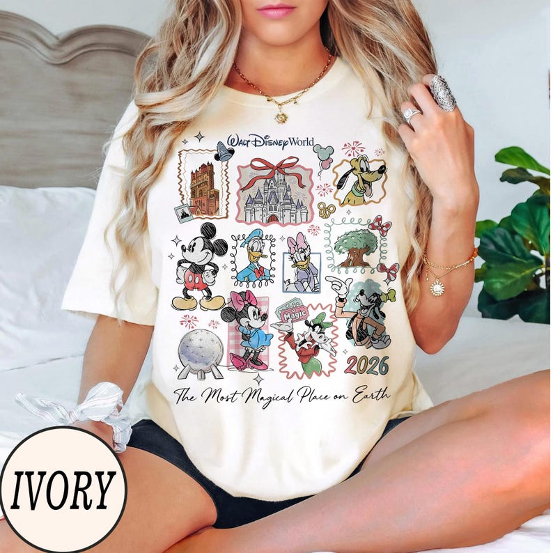 Vintage Mickey Disneyworld Comfort Colors Shirt, Retro Mickey And Friends Shirts, Walt Disneyworld Tee, Disney 2026 Trip Disney Vacation Tee Ivory/Natural/Sand