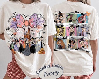 Princess Witches Halloween Shirt, Coquette Halloween Bow T-shirt, Snow White Ariel Jasmine Spooky Sweatshirt, Disneyland Pumpkin Season Tee
