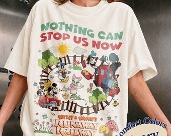 Vintage Nothing can stop us now Mickey & Minnie's runaway railway shirt, Disney ride shirt, WDW Magic Kingdom Family vacation trip tee