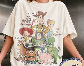 Vintage Toy Story Signatures Comfort Colors Shirt, Retro 1928 Youve Got A Friend In Me Tee, Disneyland WDW Family Matching Vacation Gift