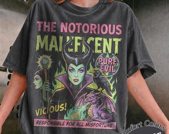 Retro Disney The Notorious Maleficent Shirt, Evil Maleficent T-shirt, Vintage Disney Villain Tee, Disneyland Family Matching Trip 2026 Tee