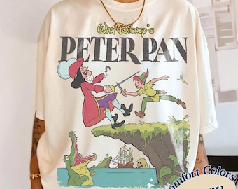 Peter Pan Disney Captain Hook Retro Comfort Color T-Shirt, Disneyland Vacation Trip Family Gift 2026