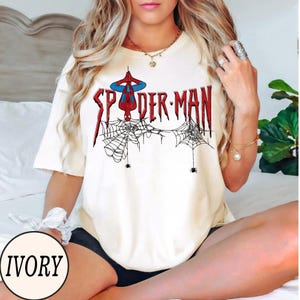 Vintage Spiderman Shirt, Marvel Comfort Colors Shirt, Marvel Avengers Shirt, Spiderman Birthday Shirt, Spiderman Shirt, Marvel Family Shirt. Ivory/Natural/Sand